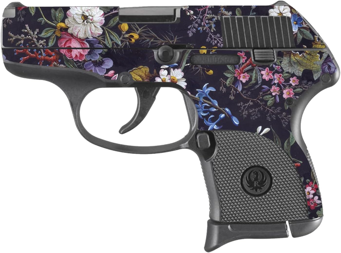 MightySkins Skin Compatible with Ruger LCP 380 - Midnight Blossom | Protective, Durable, and Unique Vinyl Decal wrap Cover | Easy to Apply, Remove and Change Style | Made in the USA