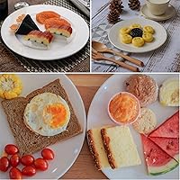 Vista 4 de Foraineam 12 Pieces 8 Inch Round Porcelain Salad Plates Dessert Plate Set White Dinnerware Dish Serving Plates