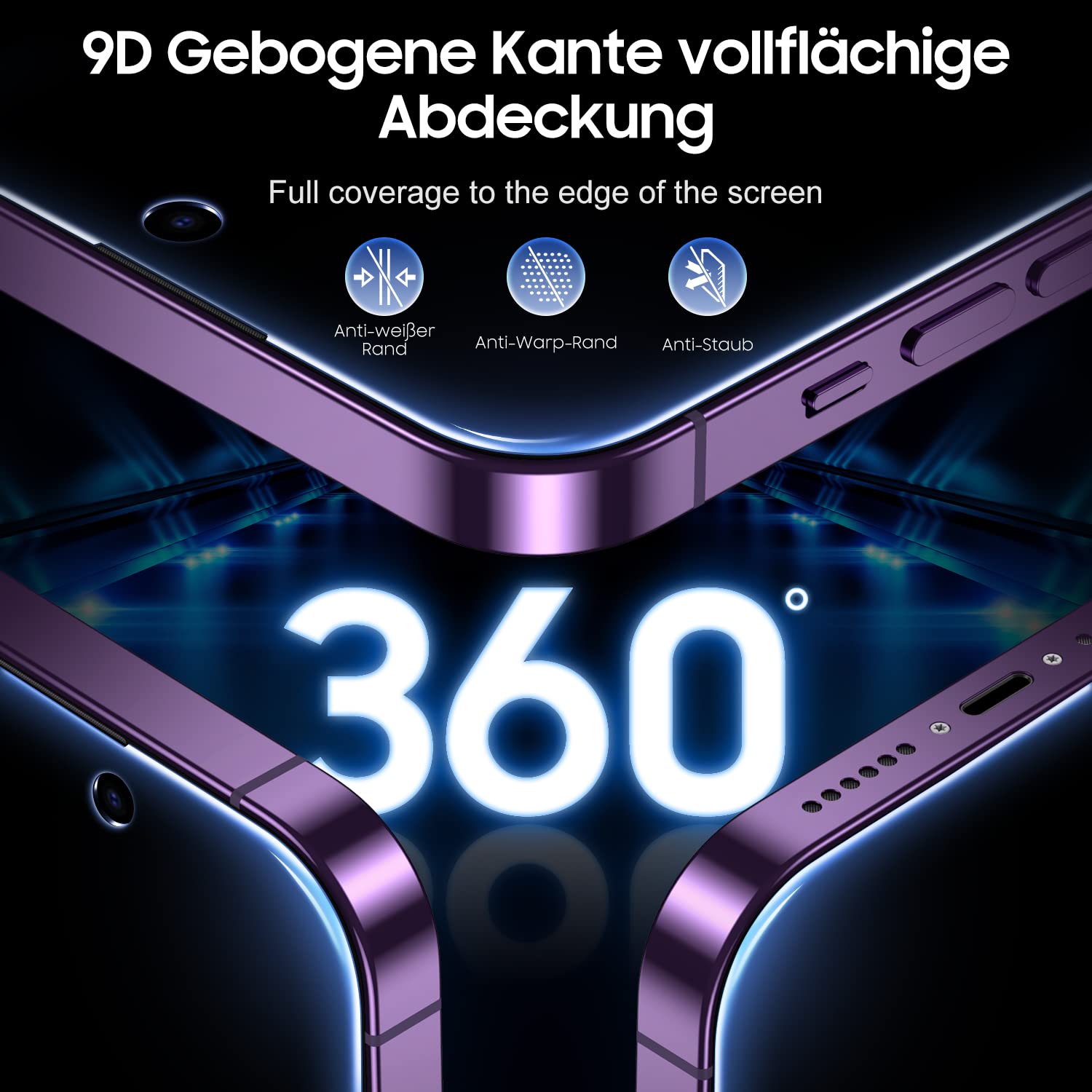 UniqueMe für iPhone 14 Pro Sichtschutz, 2 Stück Sichtschutzfolie und 2 Stück Kameraschutz,Anti-Spy folie Privacy Schutzglas Schutzfolie, 9H Härte, Kratzfest