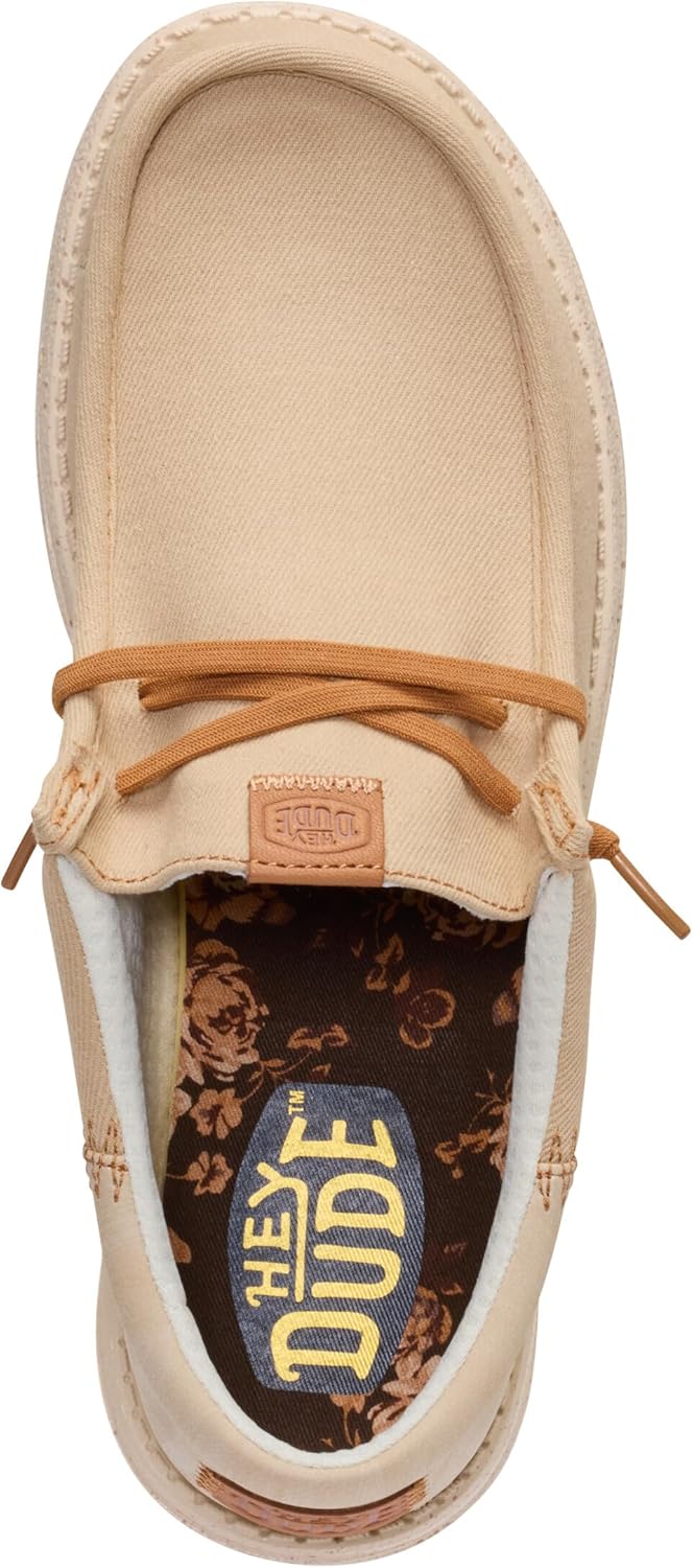 HEYDUDE Wally Funk Denim Men's Slip-On Casual Loafers | Lightweight Comfortable Shoes for Everyday Wear