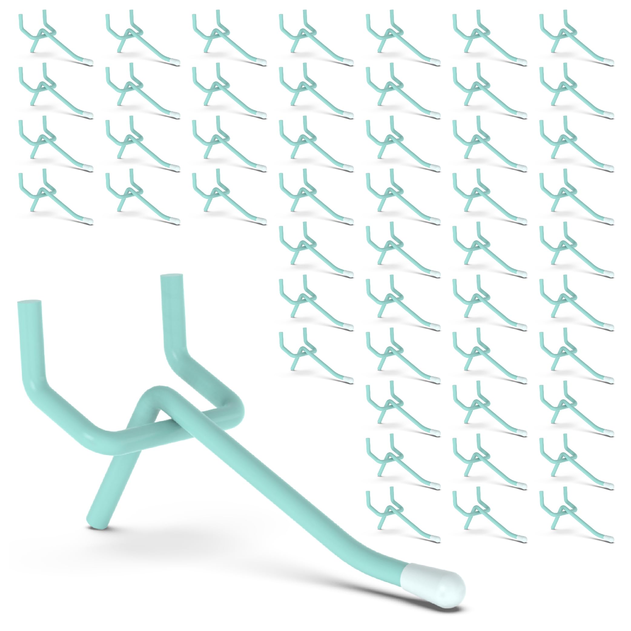 50-Pack Blue Pegboard Hooks 2 Inch - Fits 1/8 and 1/4 Inch Boards