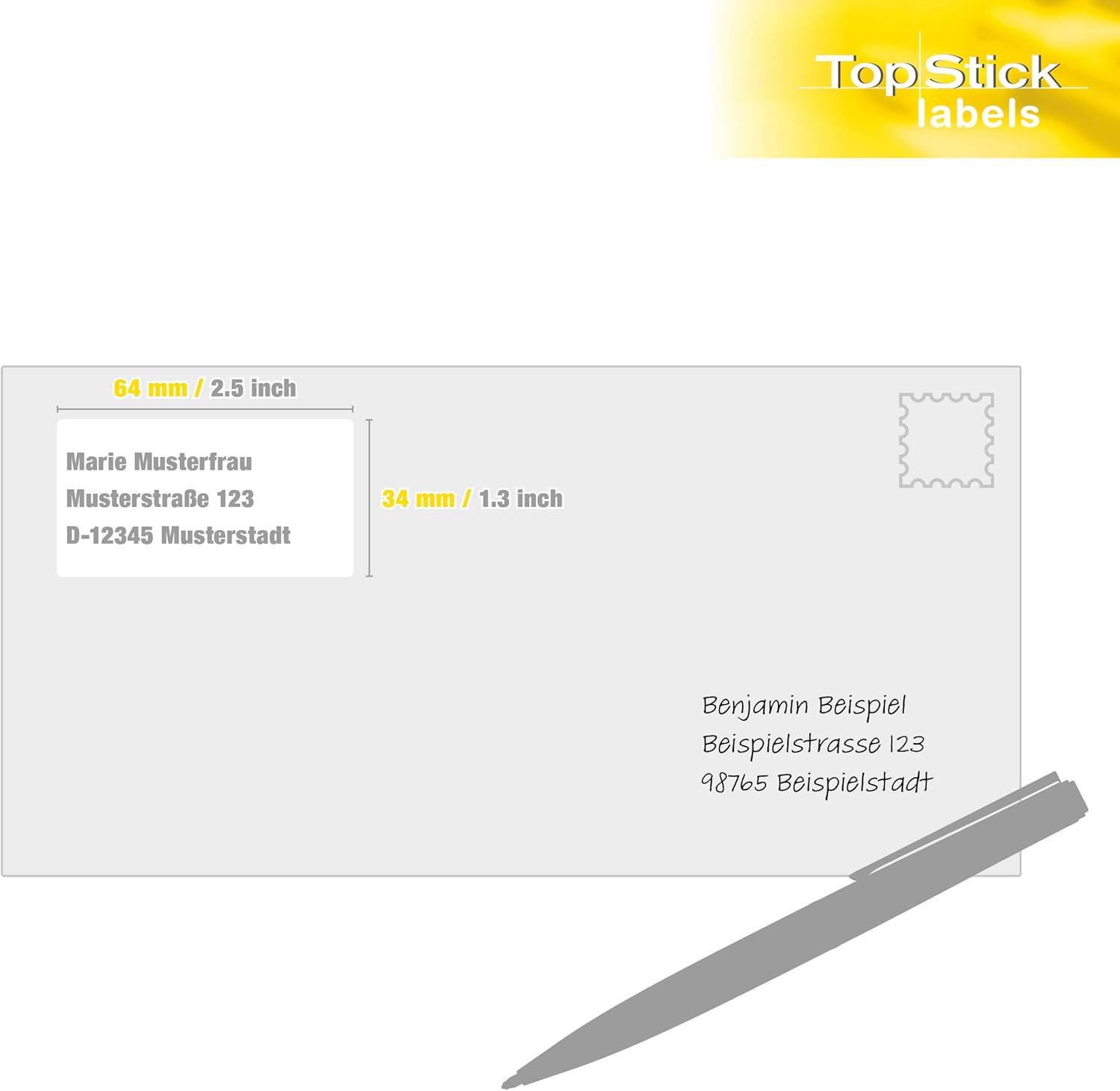 TopStick 8777 Address Mailing Labels, 24 Labels Per A4 Sheet, 64 x 34 mm, 2400 Labels, Self Adhesive, Stickers for Laser and Inkjet Printers, White