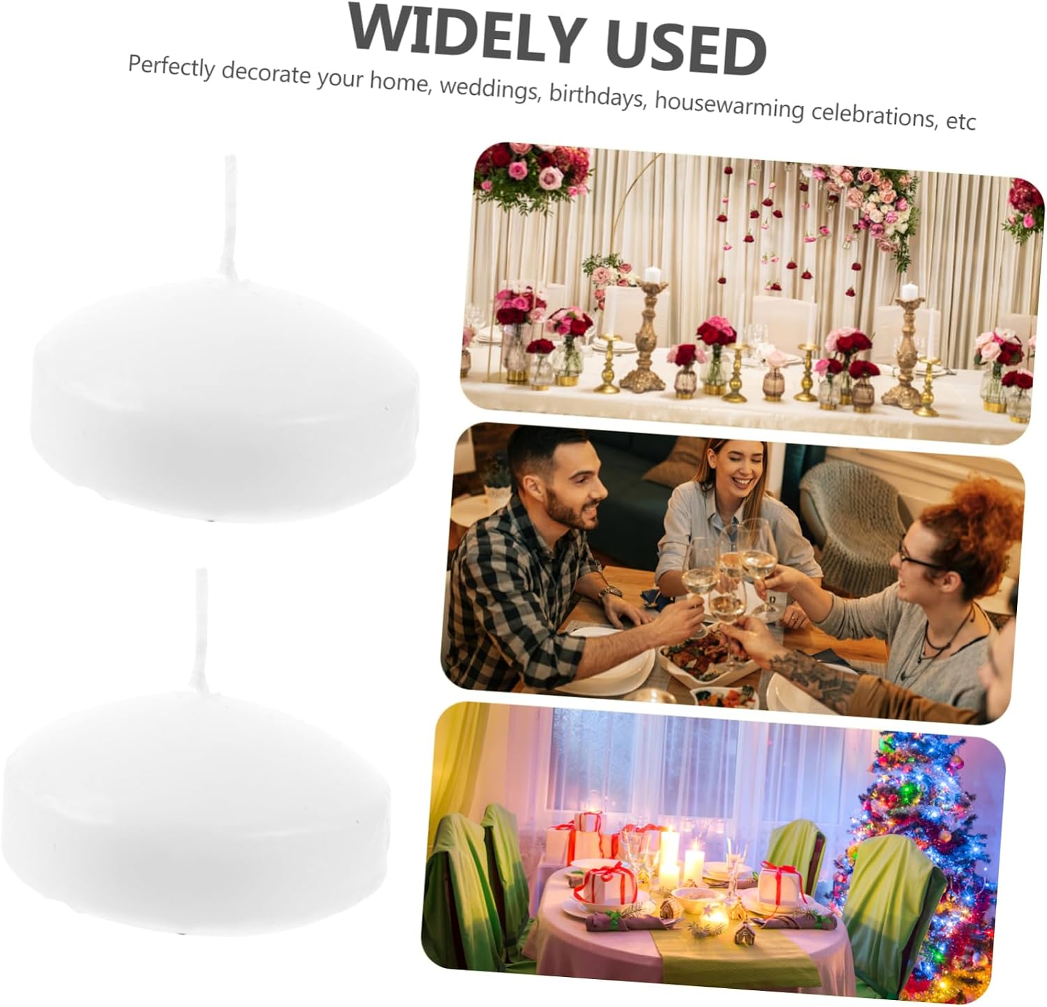 Unomor 5pcs Unscented Floating Candles Elegant Cylindrical Decor for Weddings Parties and Home Centerpieces Pool and Bath Decorations