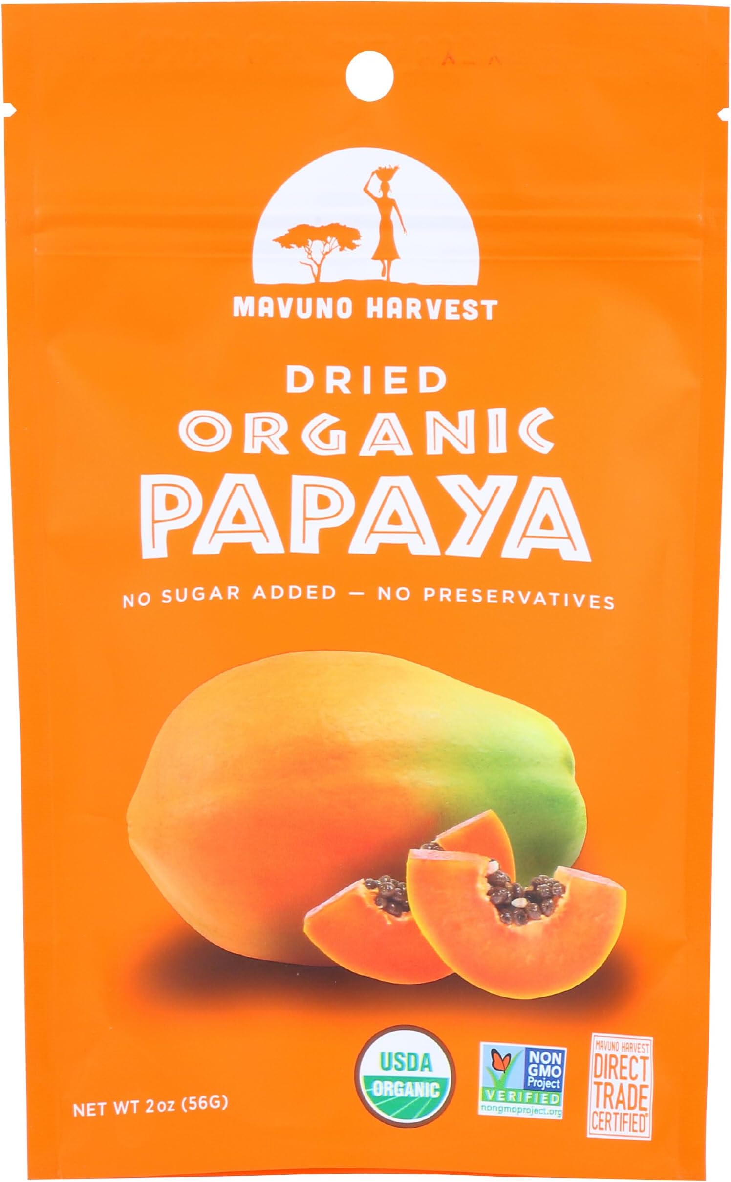 Mavuno Harvest Dried Papaya, Organic, 2 Oz