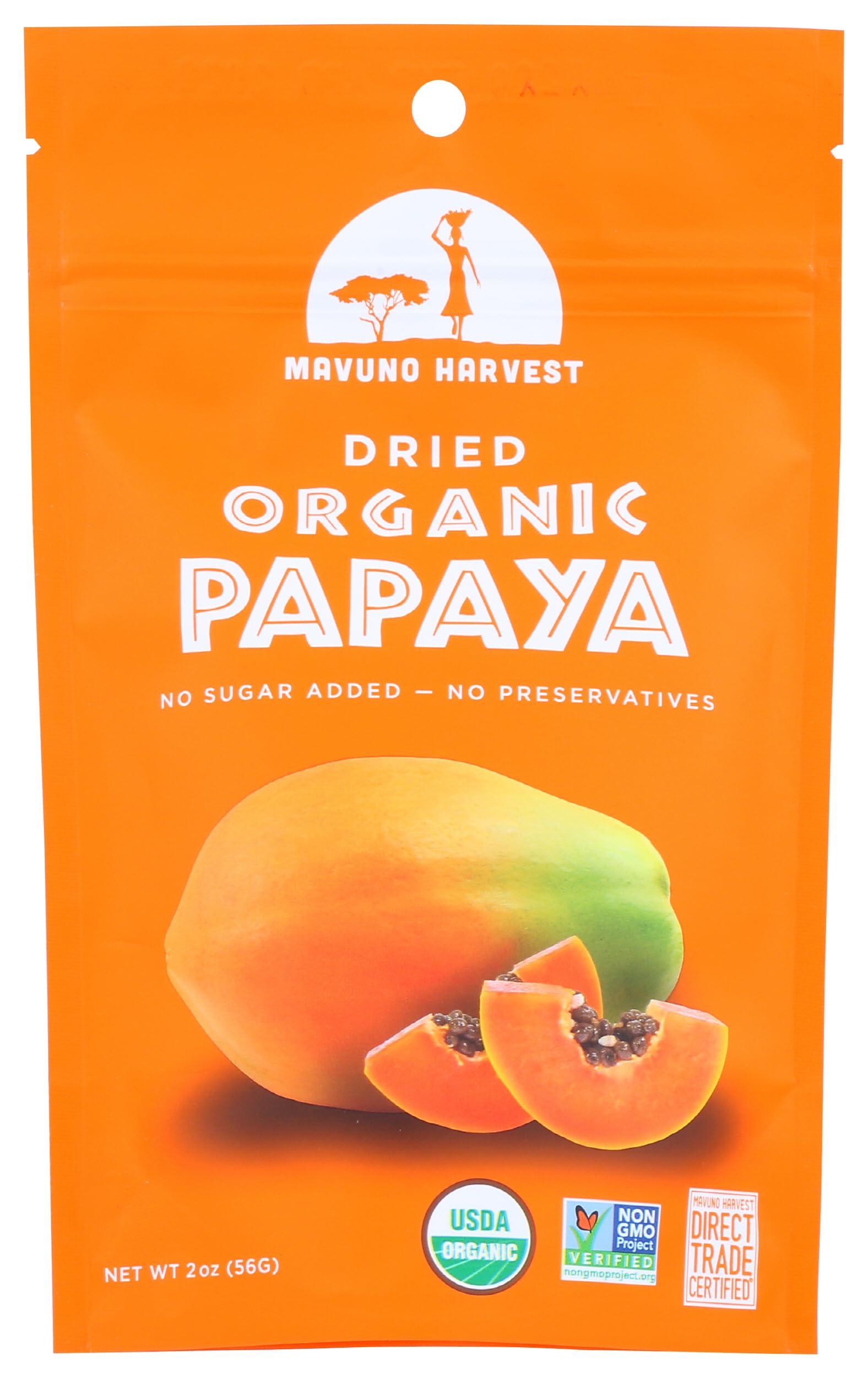 Mavuno Harvest Dried Papaya, Organic, 2 Oz