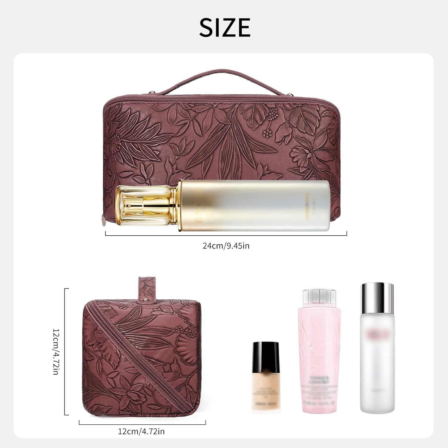 Travel Makeup Bag Cosmetic Bags for Women Large Capacity Water-resistant Portable Pouch Open Flat Toiletry Bag