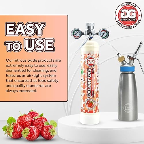 Miniatura 5 de Galaxy Gas Infusion XL .95L 20.46 oz N2O Tanque de Óxido Nitroso Crema Fresa - 6 Tanques