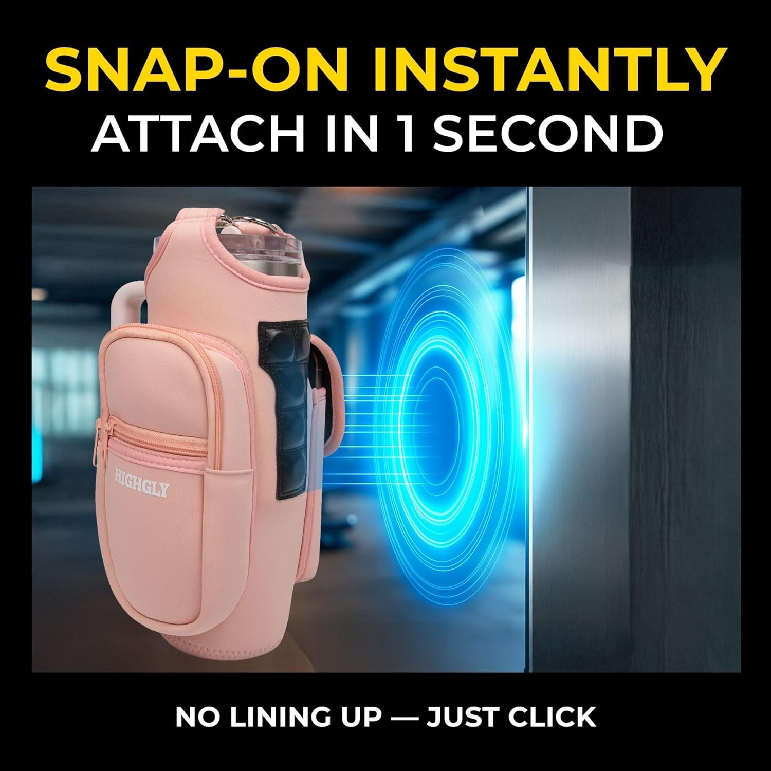 Magnetic Gym Bag – Strong T-Shape Magnet Bottle Holder with Phone Pocket & Utility Storage | Secure Fit for 21–42oz Tumblers - Image 2