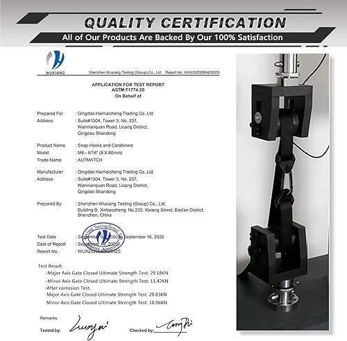 Miniatura 7 de AUTMATCH Clips de mosquetón, 3 pulgadas, gancho de resorte caribeño, hebilla resistente, mosquetones de bloqueo de cadena, eslabones rápidos