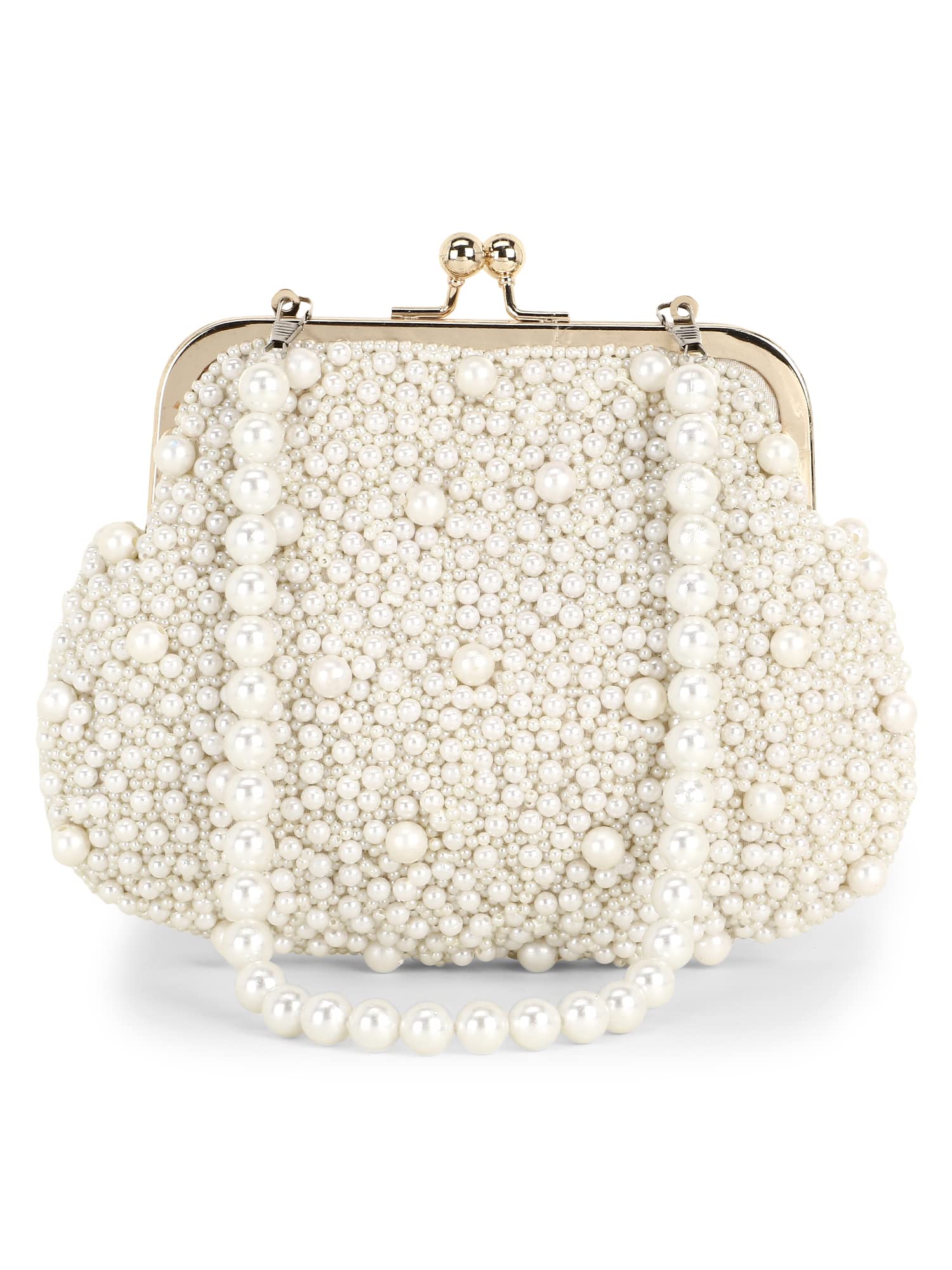 Anekaant Pochette Off White Faux Silk Pearl Embellished Clutch (B09VPR56GY) Amazon Price History, Amazon Price Tracker
