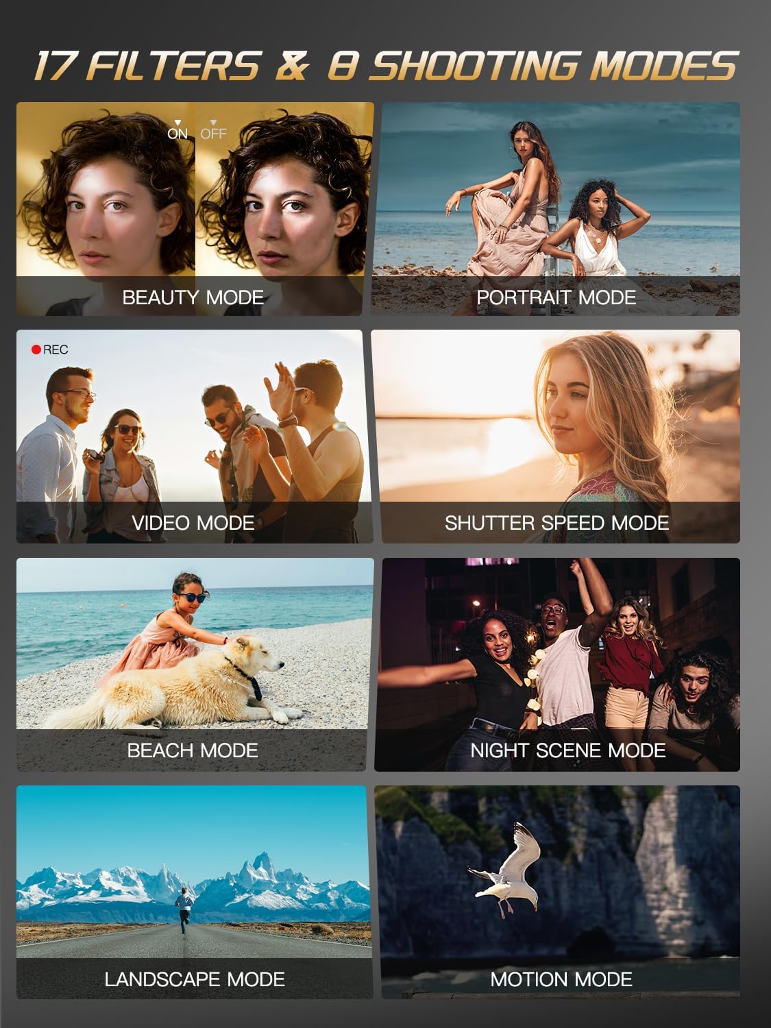 True 4K 64MP Digital Camera for Kids & Teens - 16X Zoom, Autofocus, Macro Mode, Anti-Shake, Beauty Mode, 32GB Card, Compact Vlogging Cameras for Photography & Video (Black)