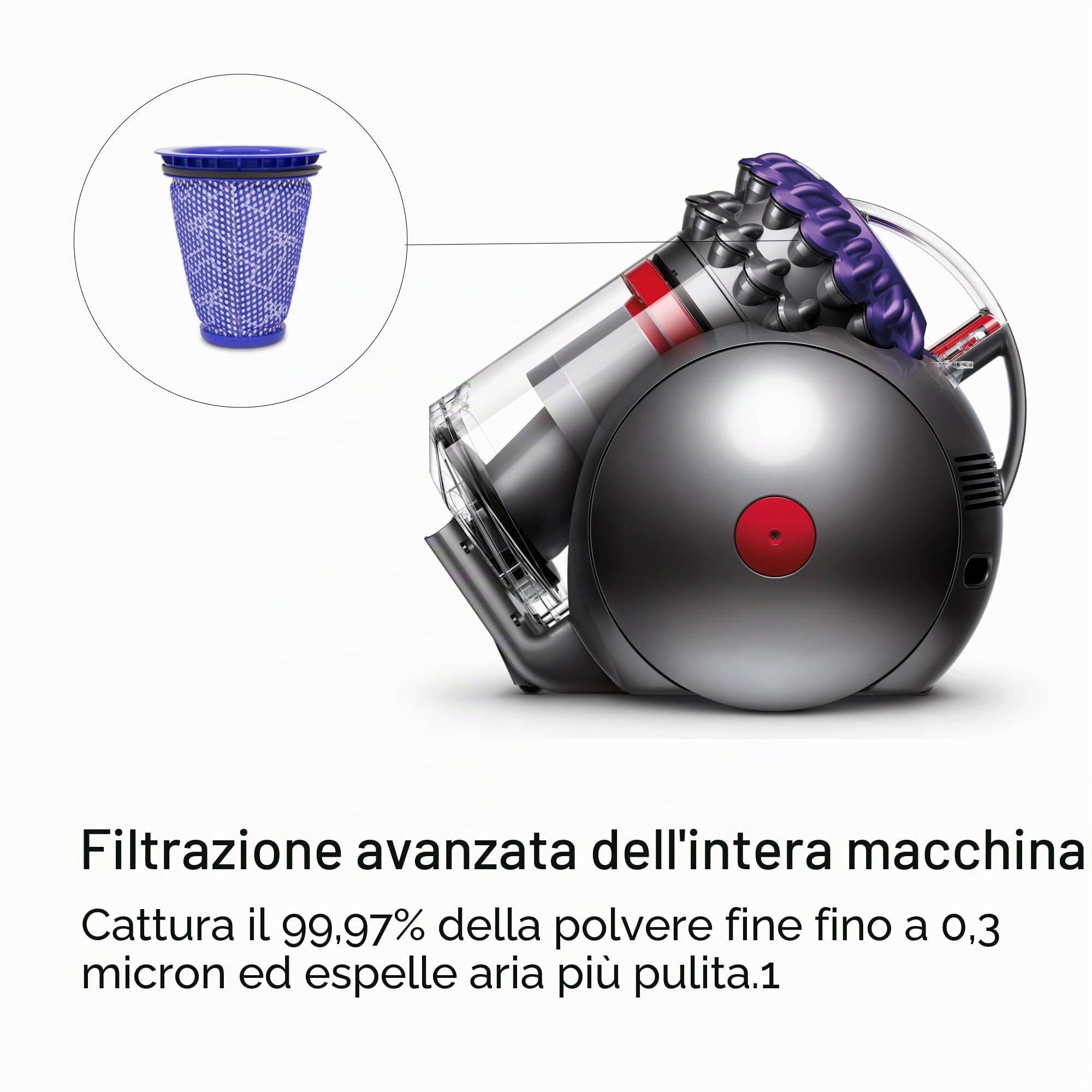 Dyson Big Ball™ Absolute 2 aspirapolvere a traino, 19 cicloni compatti per la massima aspirazione, per tutti i tipi di pavimento