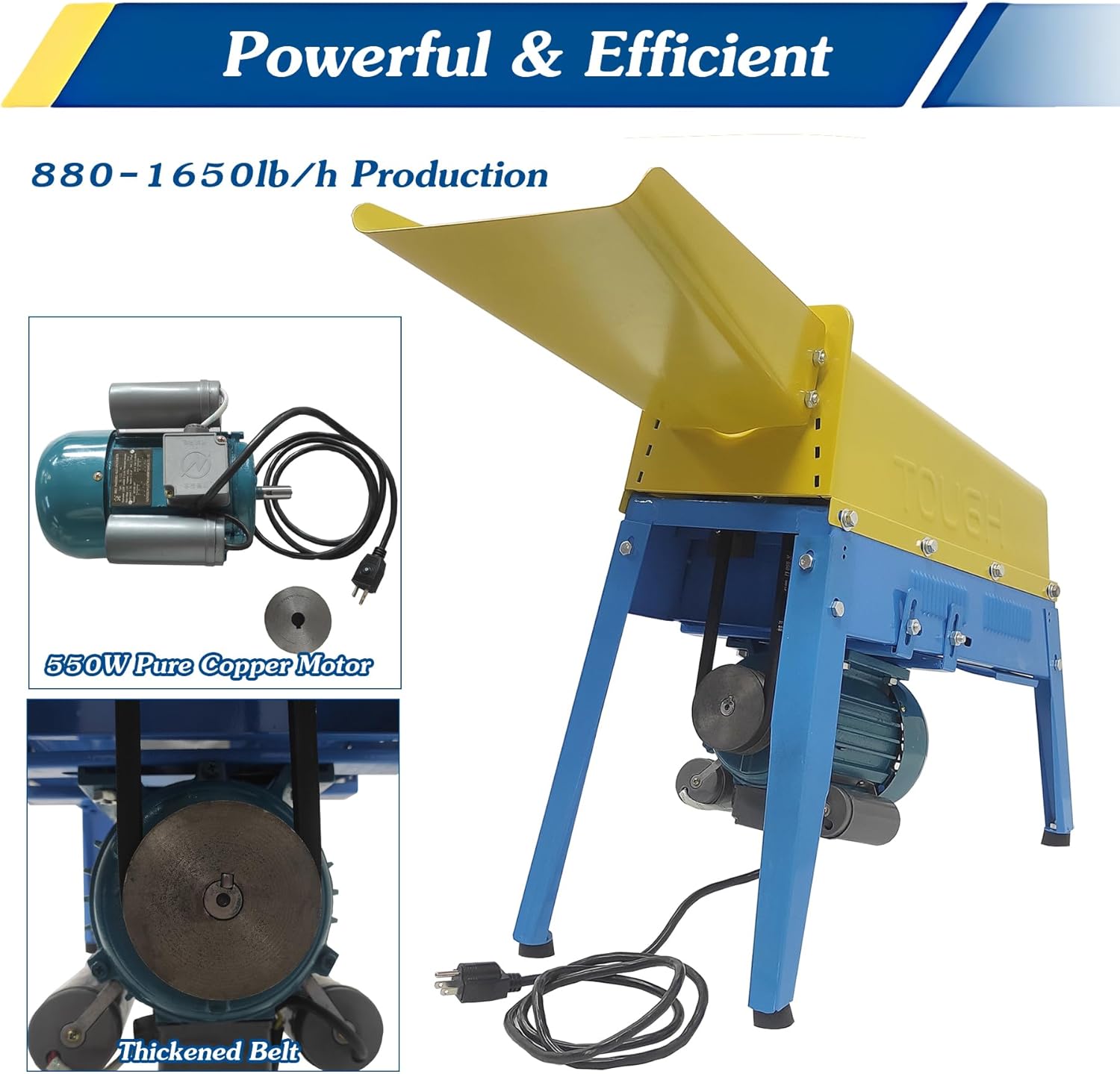 INTSUPERMA 110V Corn Sheller Machine Electric Corn Thresher Electric Corn Maize Thresher Sheller Threshing Machine Dry Corn Peeler for Farm Agricultural Tool without Switch 550W 880-1650lb/h Output