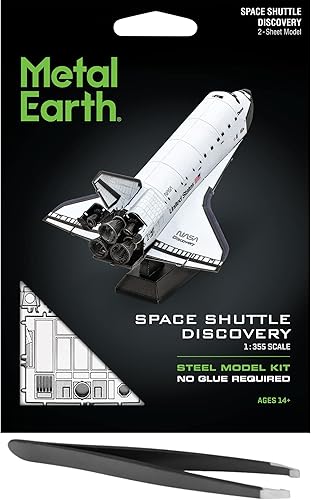 Metal Earth Fascinations Space Shuttle Discovery - Kit de modelo metálico 3D con pinzas