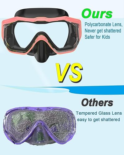 Miniatura 10 de Bairuifu Gafas de natación para niños de 4 a 16 años, lentes antiroturas, antivaho  vista panorámica de 180  gafas de natación para niños con