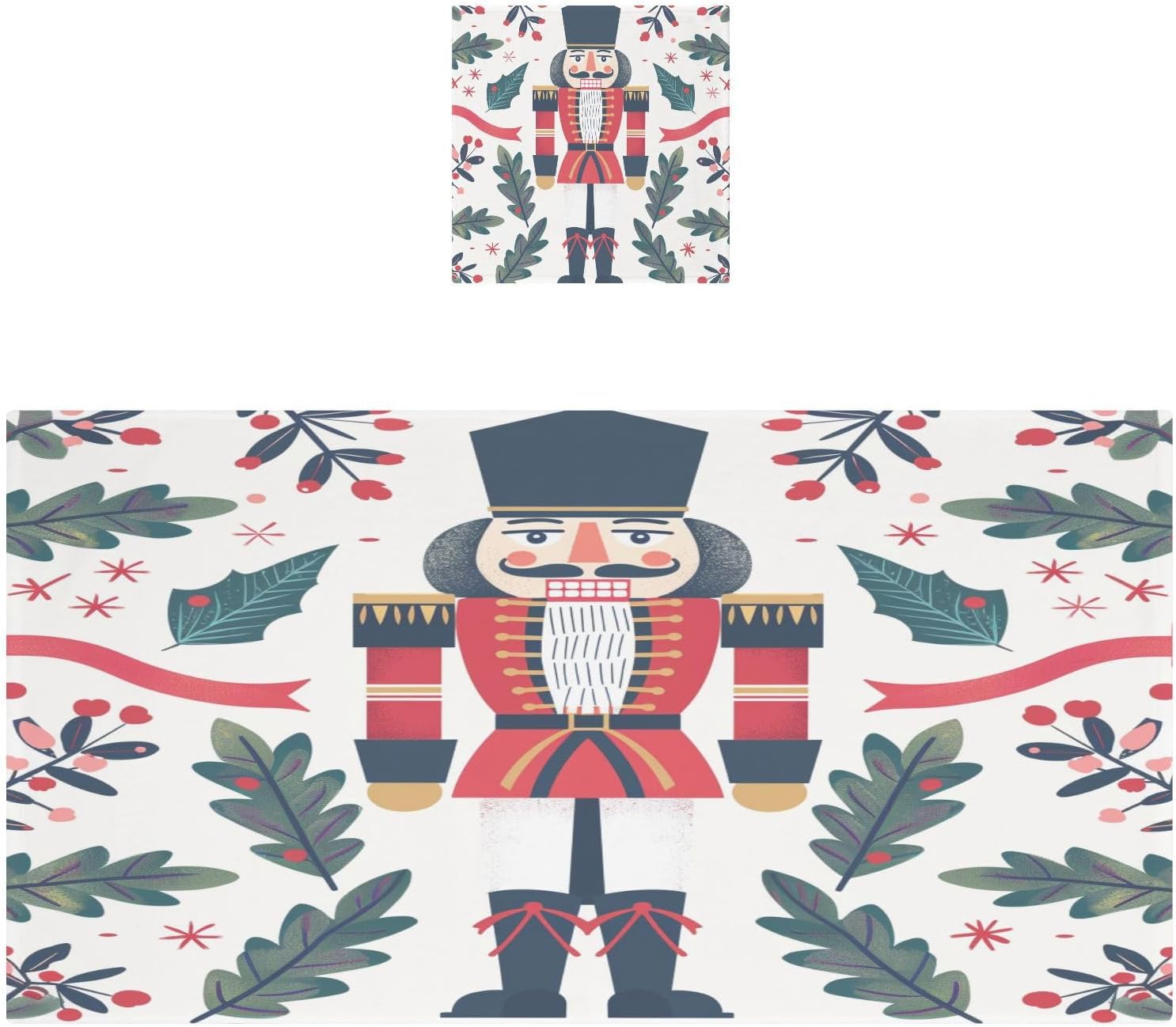 Hand Towels Premium Soft and Highly Absorbent Pattern of Nutcracker 2 Pcs Towels for Bathroom Set 100% Cotton Decorative Face Towels