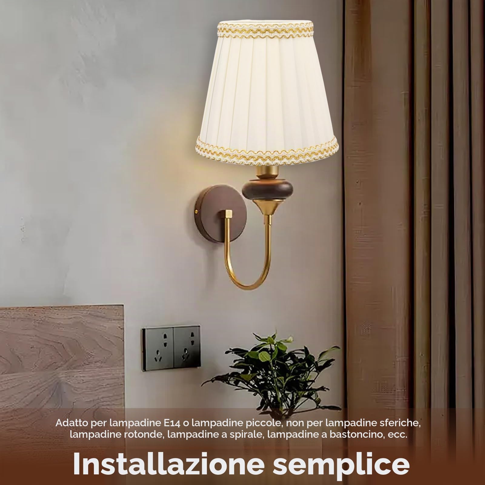 Cyrank Set di 6 Paralumi per Lampadario Piccolo, Paralume Piccolo per Lampadario a Clip su Paralume per Lampadario Lampadine a Candela Accessori per L'illuminazione