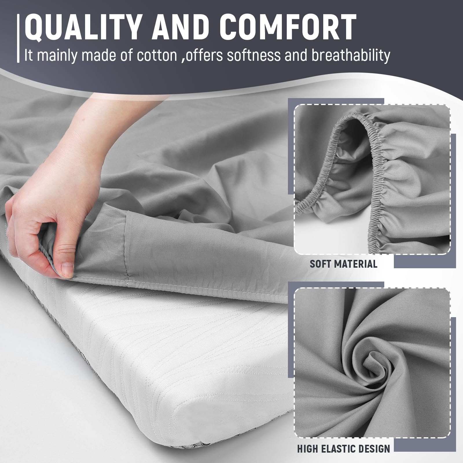 Hospital Bed Sheet Set - 8 Pcs Gray Comfort -4 Hospital Bed Sheet Set - 8 Pcs Gray Comfort -4
