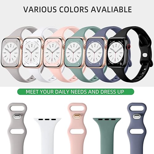 Miniatura 10 de Lerobo Paquete de 6 correas delgadas compatibles con Apple Watch Band de 1.575 pulgadas, 1.496 pulgadas, 1.732 pulgadas, 1.654 pulgadas, 1.614