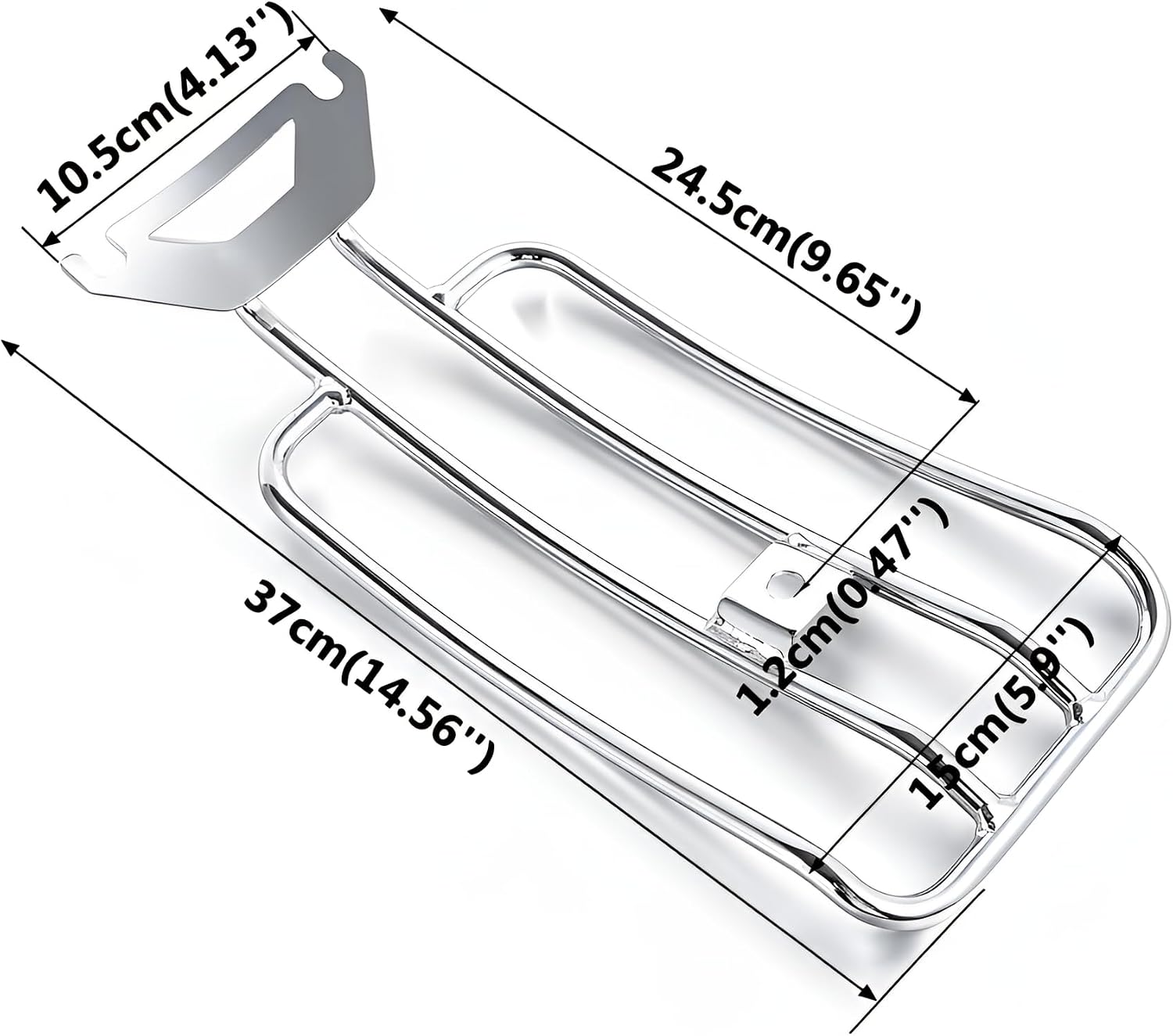 Chrome Solo Seat Luggage Rack with Mounting Bracket, Compatible with Harley Davidson Touring Road King FLHR, Electra Glide FLHT, Road Glide FLTR 1997-2024, Rear Fender Cargo Rack