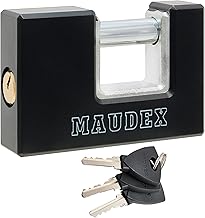 Maudex® RZB75 Heavy Duty Container Padlock with 3 Keys - 10 mm Cut Resistant Steel Shackle - ABS Weather Shield | Outdoor Lock for Containers, Gates, Sheds, Marine, Garage