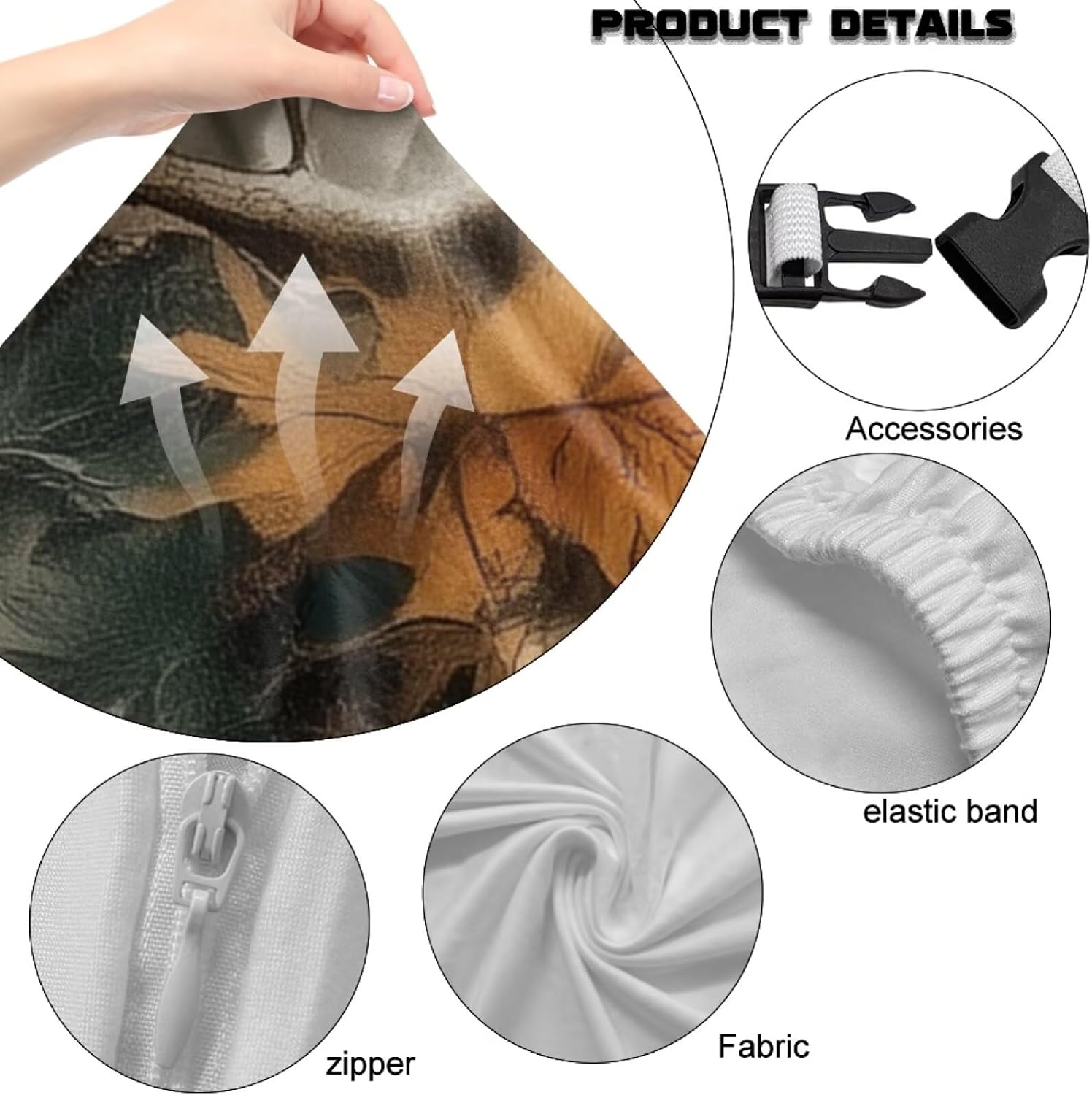 Branch Leaf Gaming Chair Covers 4 Pieces Stretch Ergonomic Office Chair Covers Reusable Slipcovers for Computer Vanity Chairs Gamer Room Decor image 4