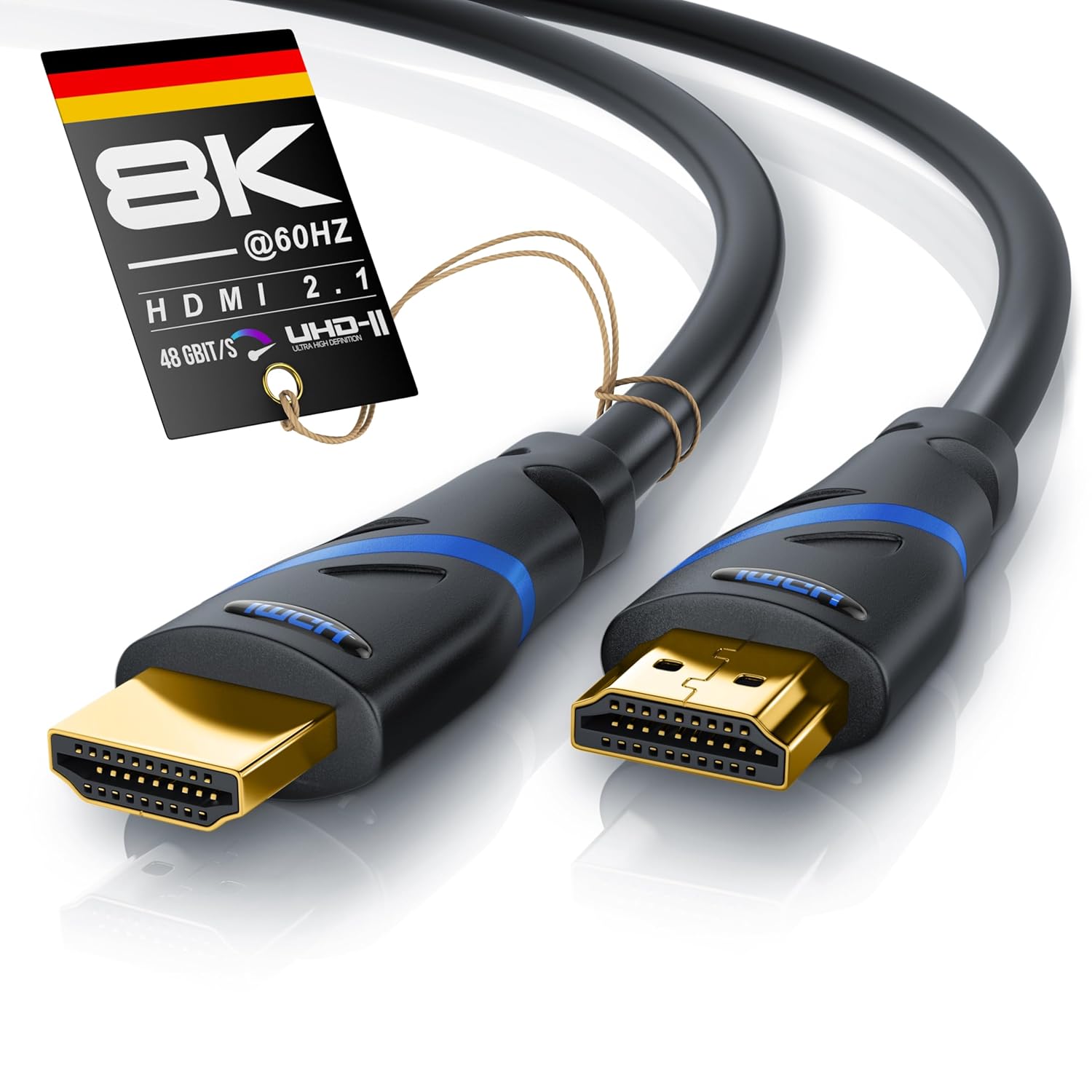 CSL - 8k HDMI Kabel 2.1 - zertifiziertes Kabel - 0,5m - 4k@120Hz 8k@60Hz - UHD II - Ultra High Speed Ethernet 48Gbps - HDMI 2.1 16k / 2.0 4k - HDR 10+ eARC 3D VRR HDCP 2.2&2.3 - Gaming TV PS5 Xbox