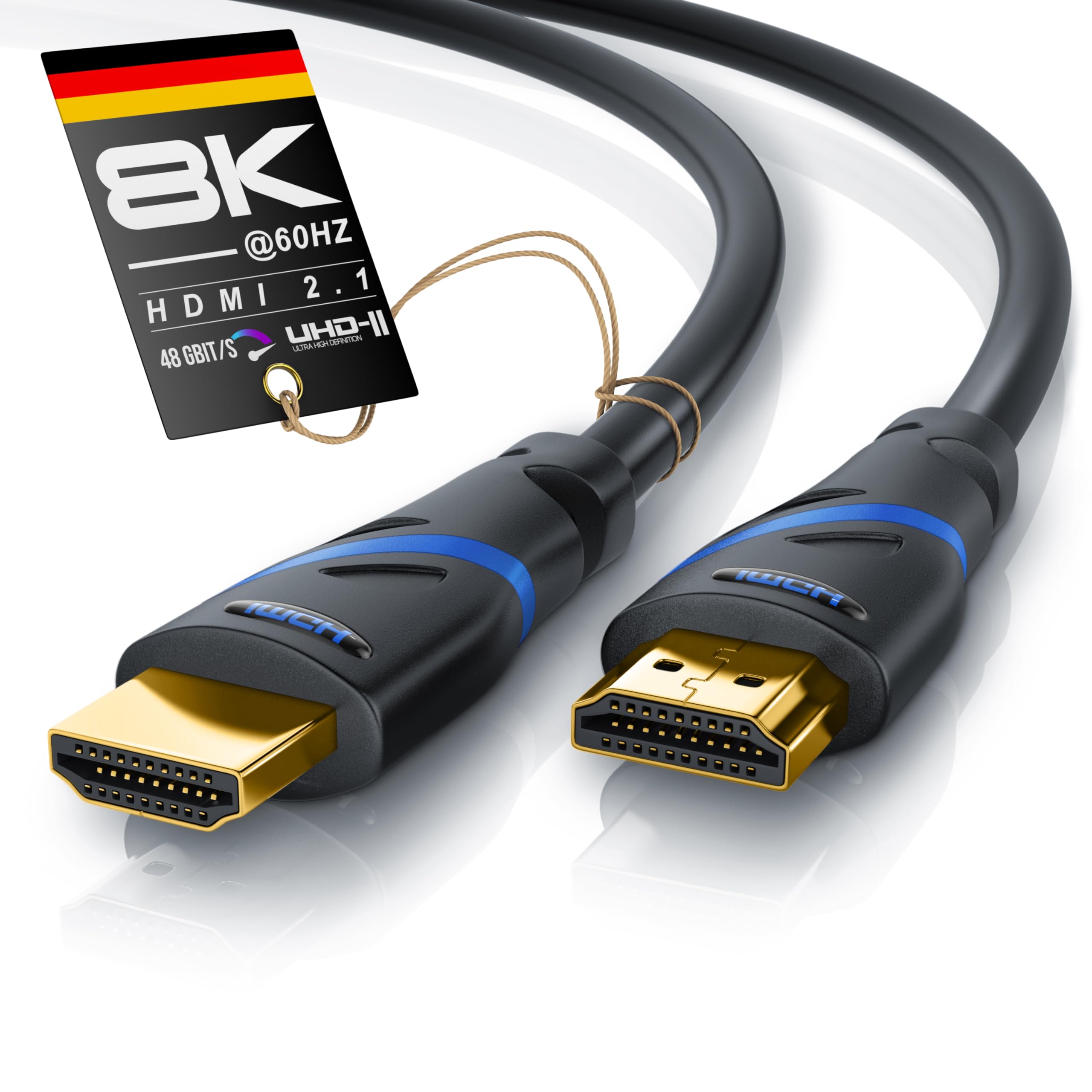 CSL - 8k HDMI Kabel 2.1-5m - 4k@120Hz 8k@60Hz - UHD II - Ultra High Speed Ethernet 48Gbps - HDMI 2.1 16k / 2.0 4k - HDR 10+ eARC 3D VRR HDCP 2.2&2.3 - Gaming TV PS5 Xbox
