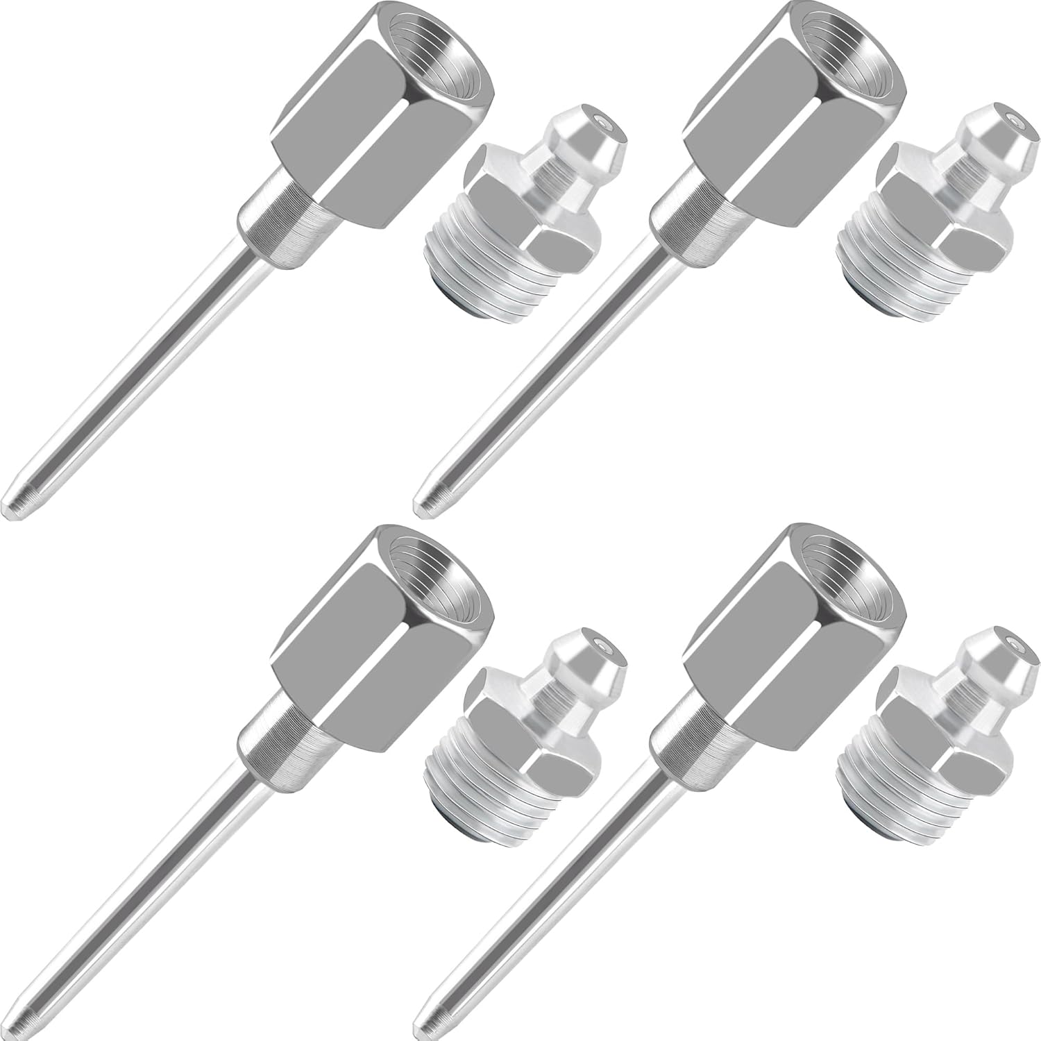 Swakuta 4 Pcs Grease Needle Nozzle 1/8" NPT Narrow Needle Grease Dispenser with Grease Gun