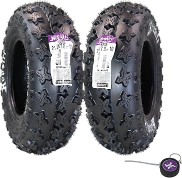Hoosier Front ATV Tire for Off-Road Racing with Hoosier Keychain 21.0X7.0-10 XC200 2 Pack