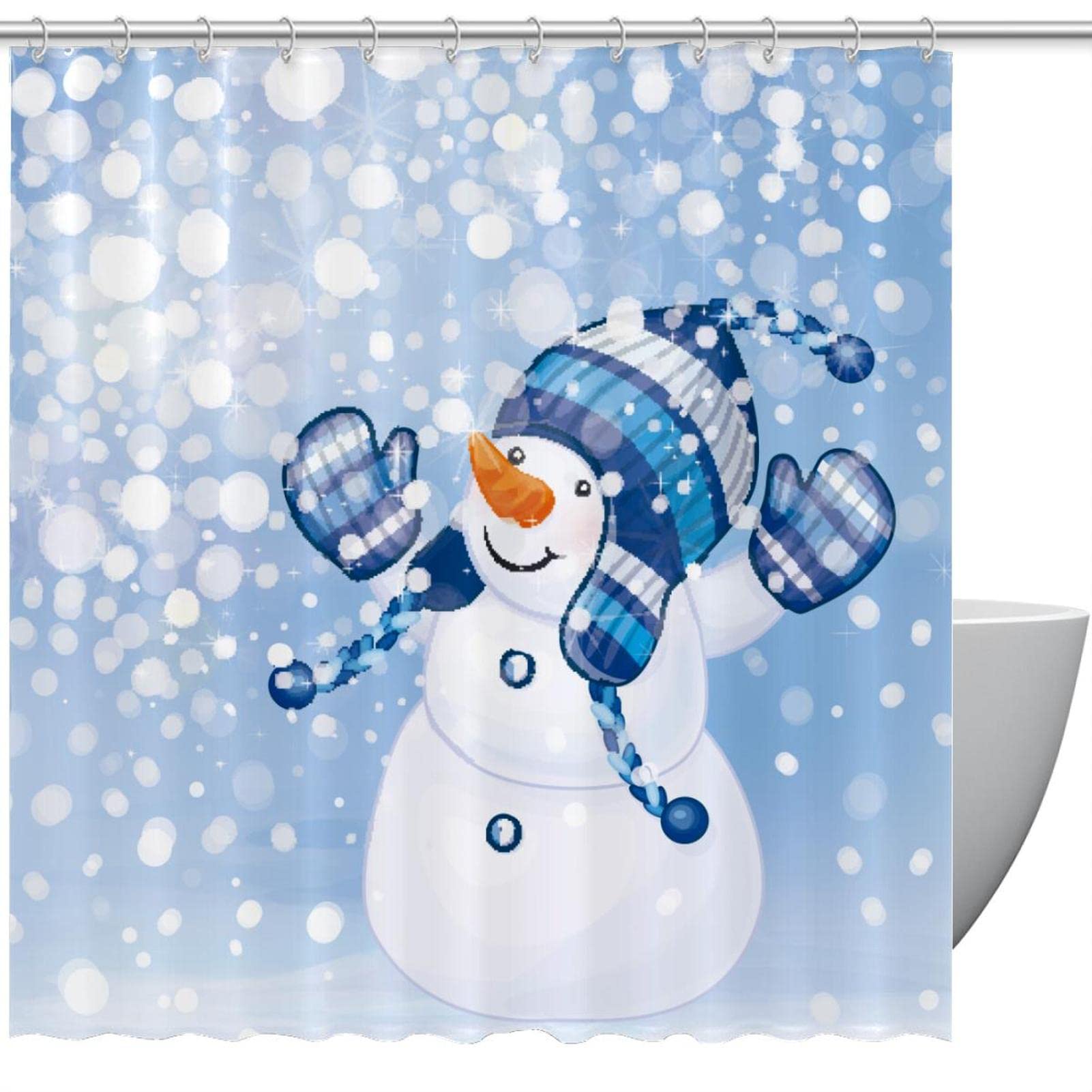 Rideau de douche d'hiver anti-odeur en textile imperméable 183 cm