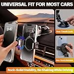 YUHENG 3-in-1 Car Phone Holder Mount,Suction Cup Dashboard Windshield | Locking suction cup base,dual 360° arm and clamp grip secure 4-7.1”phones on dashboard,windshield,in cars, SUVs, trucks
