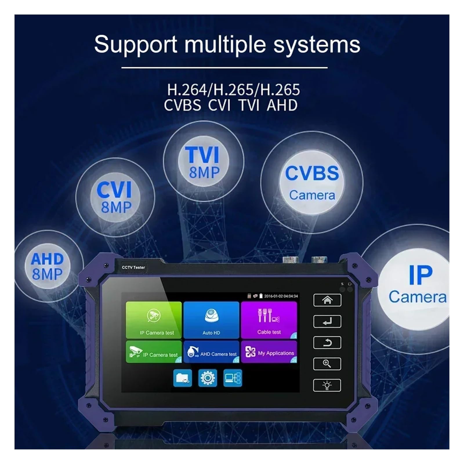 CCTV Tester, Tester IPC CCTV AHD CVI TVI SDI Test Telecamera IP 4K Tracciante Cavo Ingresso HDMI PTZ VGA