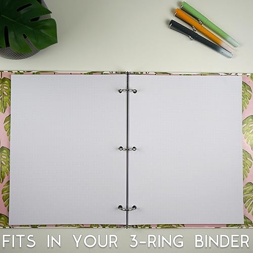 Miniatura 6 de Papel de cuadrícula de puntos, tamaño carta, 3 agujeros perforados (agujeros grandes), 200 hojas400 páginas, 120 GSM, 8.5 x 11 pulgadas, blanco,