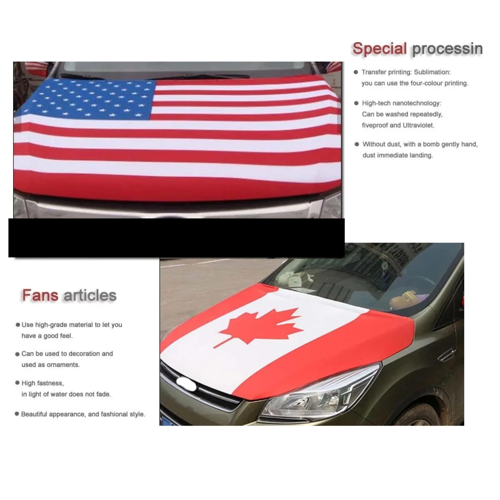 Personalizzata Protezione Cofano Auto - Bandiere Copertura Protettiva Avvolgimento Super Elastico Lavabile
