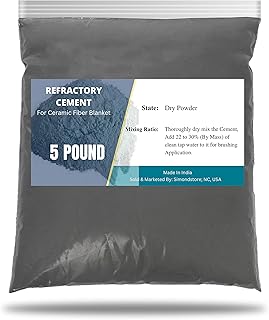 SIMOND STORE Refractory Cement 5 Pound – High Temperature (3000F) Rated – Refractory Coating for Ceramic Fiber Insulation in Blacksmithing Forge, Kiln, Smelting Furnace