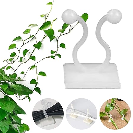 Plant Climbing Wall Fixture Clips-Plant Support Clips,Fixer Self-Adhesive Hook Plant Vine Traction,Invisible Wall Vines Fixture Wall Sticky Hook,Vines Fixing Clip Vines Holder for Home Decoration