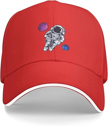 Vista 20 de Gorra de béisbol de astronautas flotante en el espacio para hombres y mujeres, ajustable, divertido sombrero para papá Negro