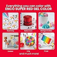 Vista 7 de ENCO Gel para Colorear Alimentos Súper Rojo 8.8 oz (250g) Concentrado, Vegano