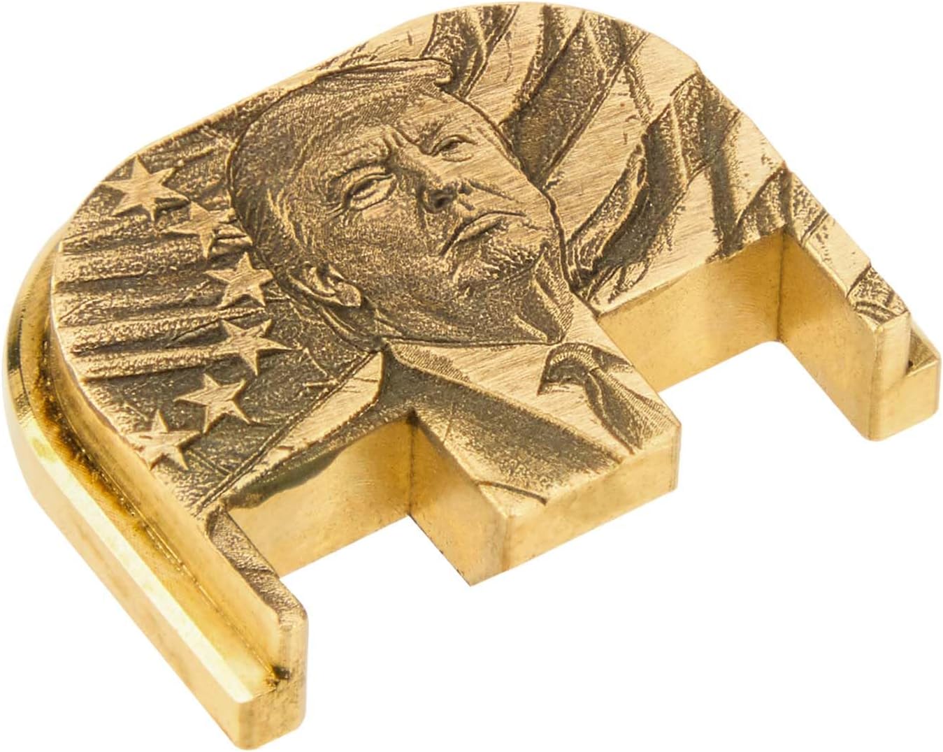 NDZ Performance Donald Trump Brass Slide Cover Back Plate for Gen 5 Glock 17 19 19X 20 21 22 23 26 27 29 30 34 45 47 49 Deep Engraved 3D OEM Upgrade, Made in The USA