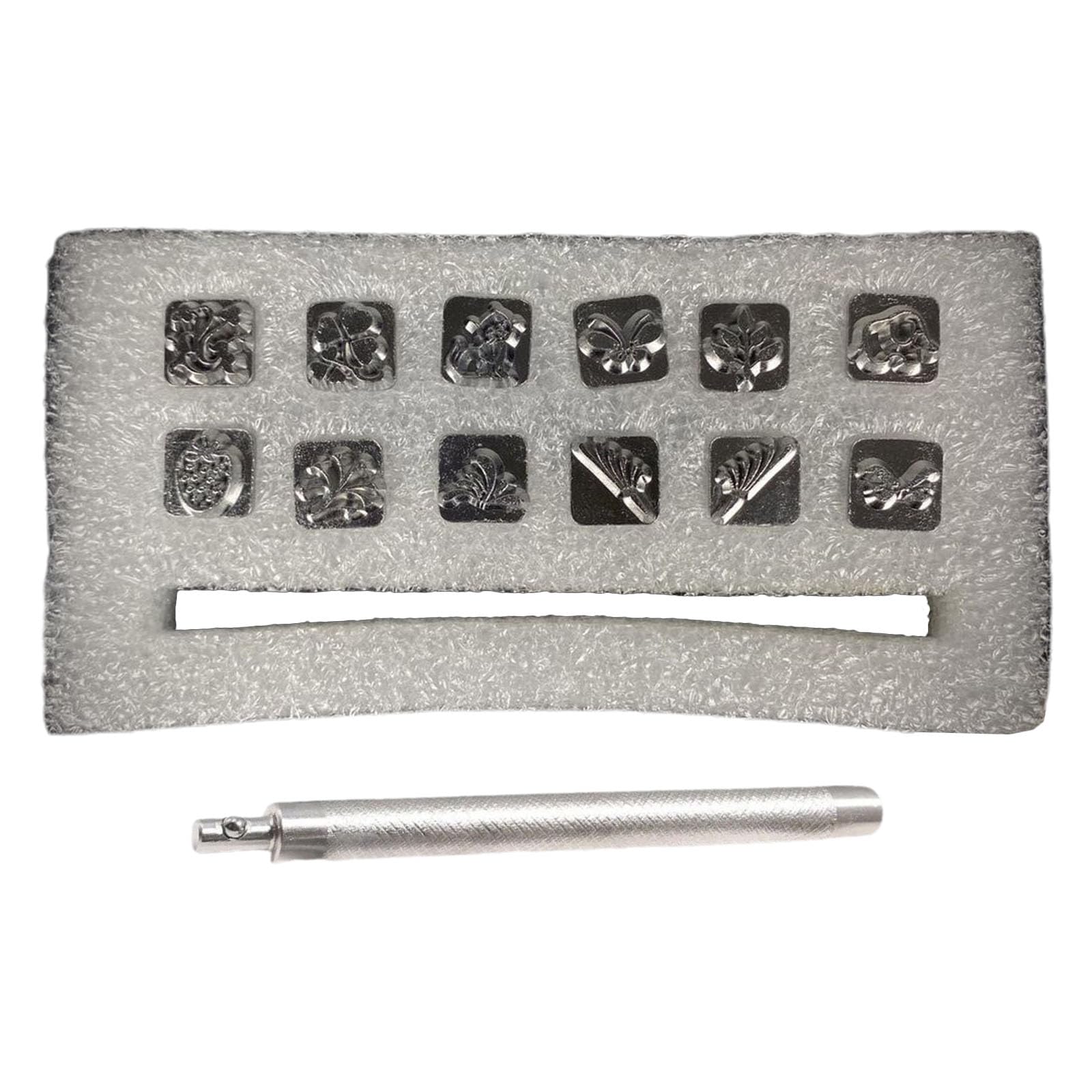 Tsophreniq Craft Stamping Tools 12 Constellation-Punching Tool 12 Chinese Pattern Stamps Leather Stamp Tools for Leather Punching Animal Plant Patterns Stamps for Craft