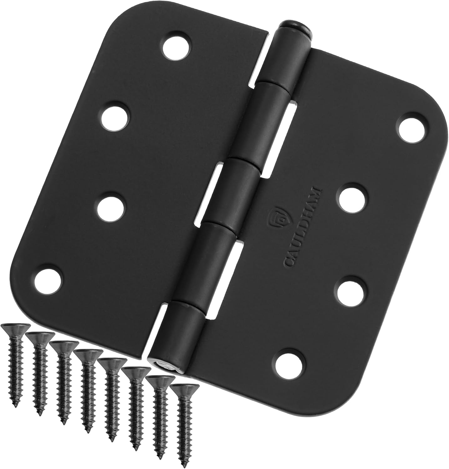 Cauldham (24 Pack) Heavy-Duty 4" Interior Door Hinges with 5/8" Radius Corners - Satin Nickel