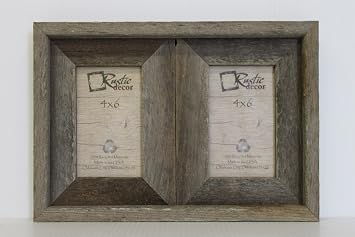 4x6-2.5" Wide Reclaimed Rustic Barnwood Collage Frame - Holds 2 Photos