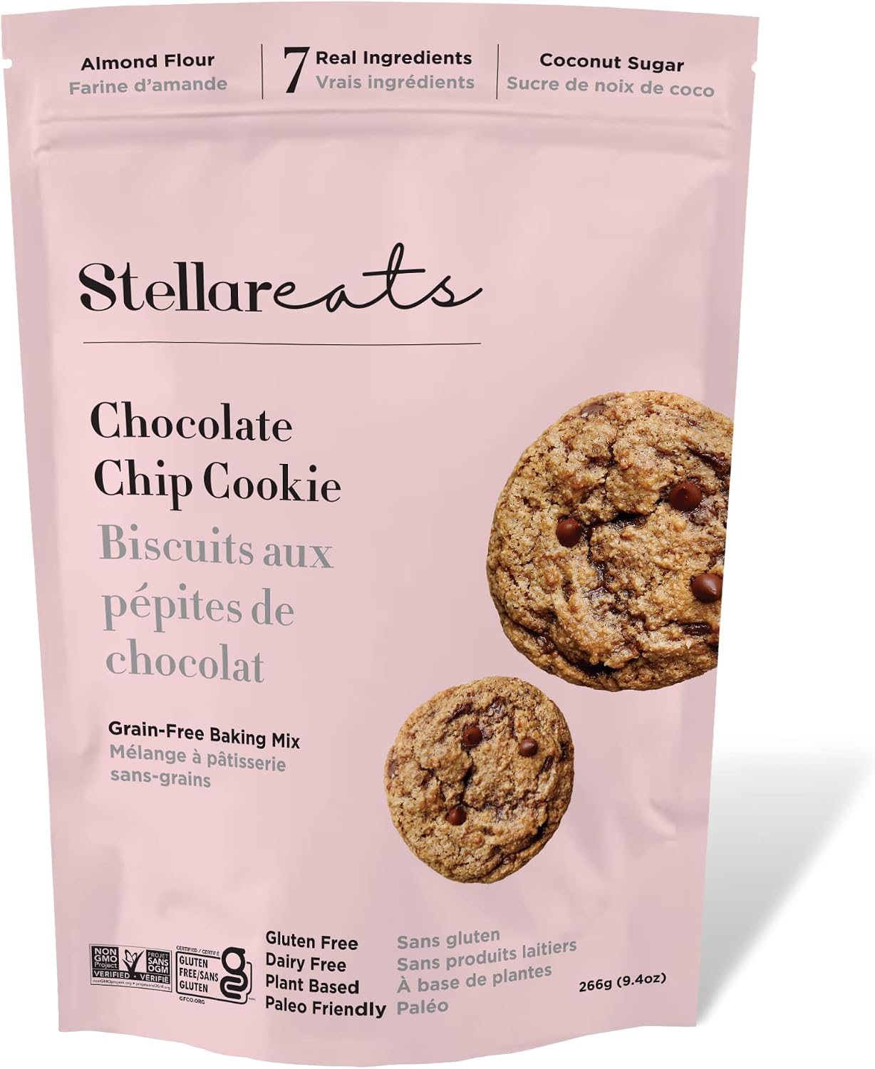 Honest review of Stellar Eats Grain-Free Cookie Mix | Almond Flour-Based, Gluten-Free, Dairy-Free, Paleo-Friendly | Soft, Chewy, & Fudge-y Cookies with Unrefined Coconut Sugar | Easy-to-Make | 14-16 Cookies (Chocolate Chip)