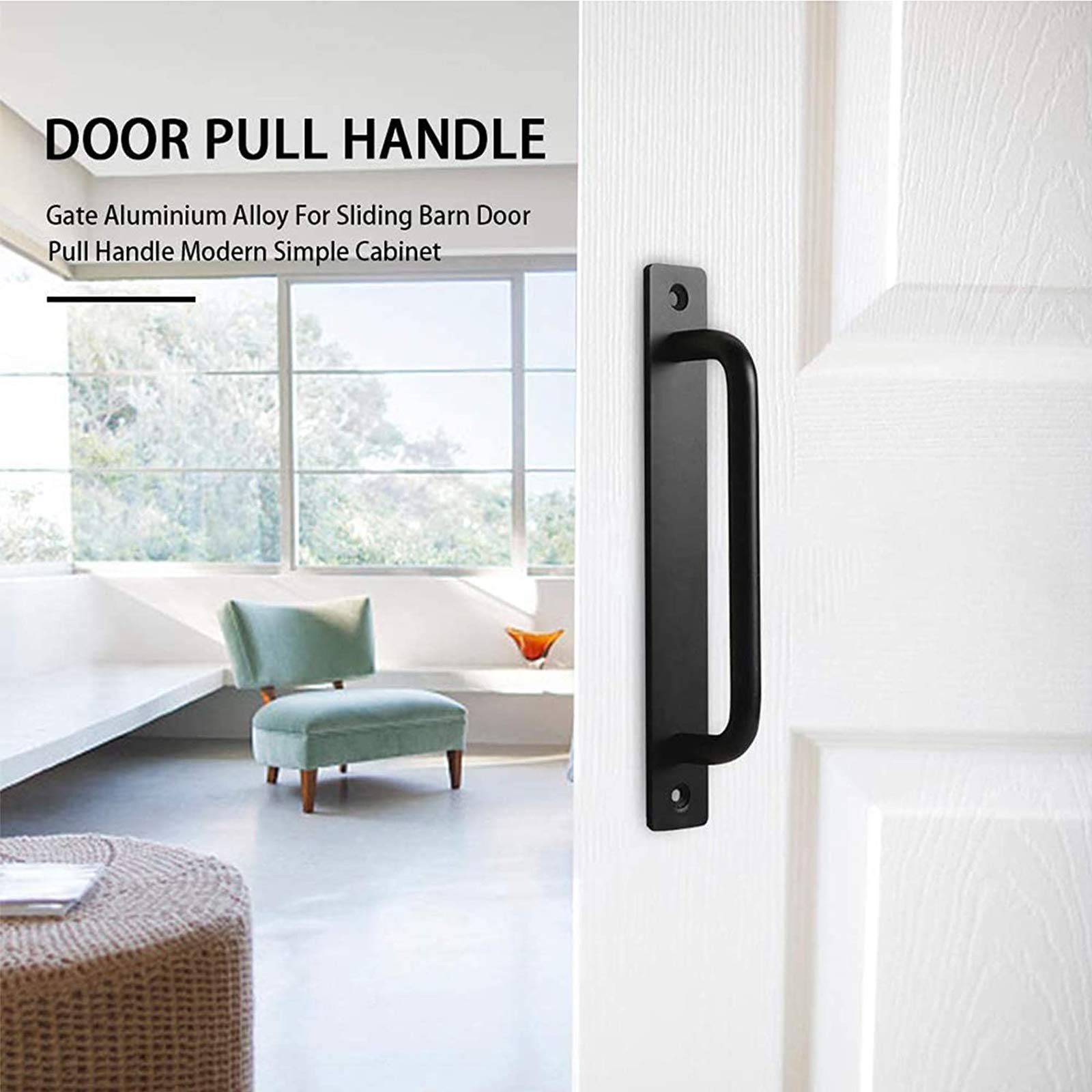 2 Black Handles for Barn Doors Modern Style Sliding Door Handles, Easy to Install, Can Be Used for Barn Doors Closets - Image 4