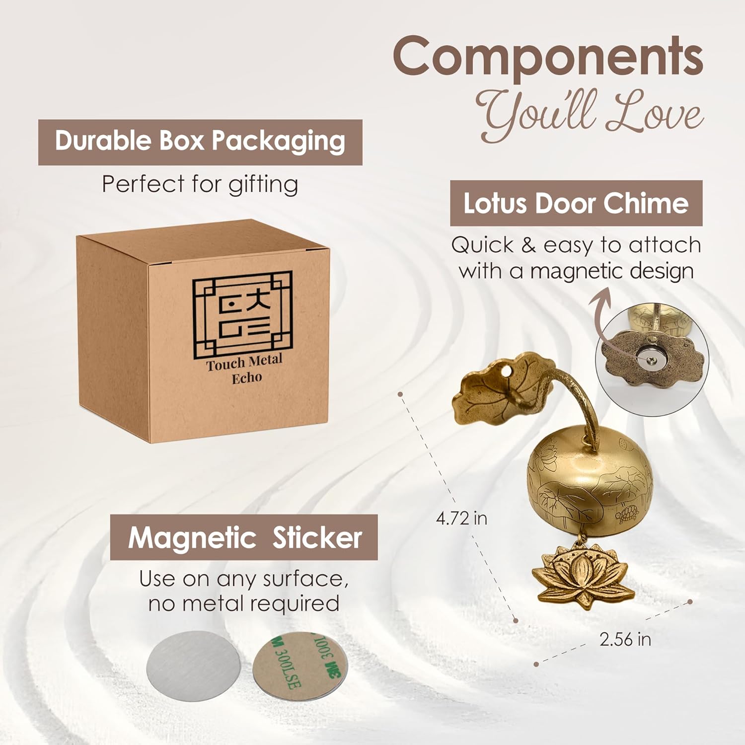 Solid Brass Shopkeepers Bell for Door Opening – Handmade in Korea – Bells for Door & Business Entrance – Home Decor Housewarming Gift