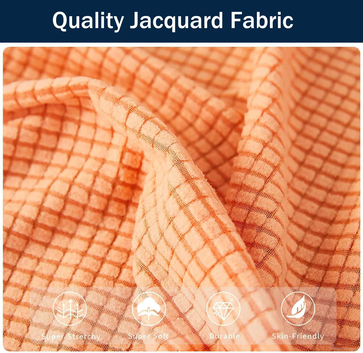 YOPOIY Funda de futón jacquard con faldón, funda elástica plegable para sofá cama sin brazos, extraíble, suave, lavable (gris opaco, mediano)