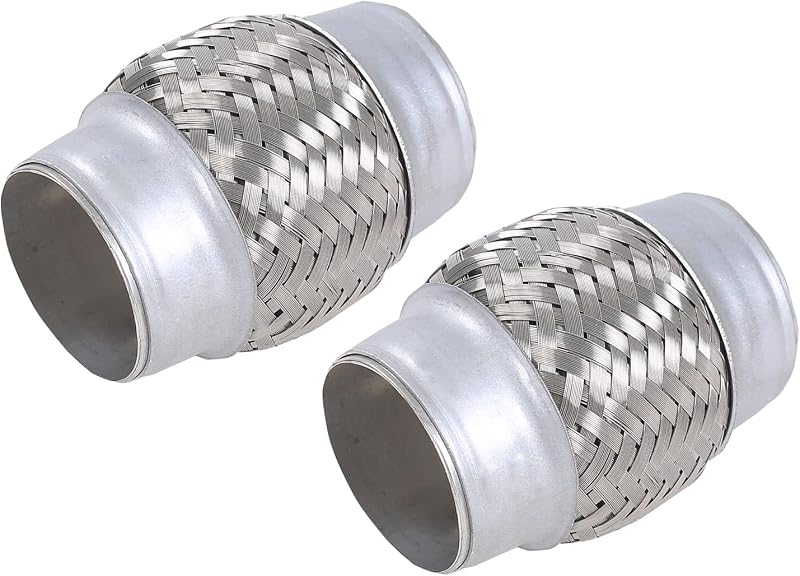 Tubo flexível do escapamento FGJQEFG em aço inoxidável 2" x 10,16 cm – 2 unidades