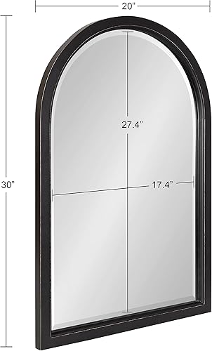 Miniatura 6 de Kate and Laurel Hogan Farmhouse - Espejo de arco de 20 x 30, negro rústico, espejo de pared moderno decorativo para exhibir