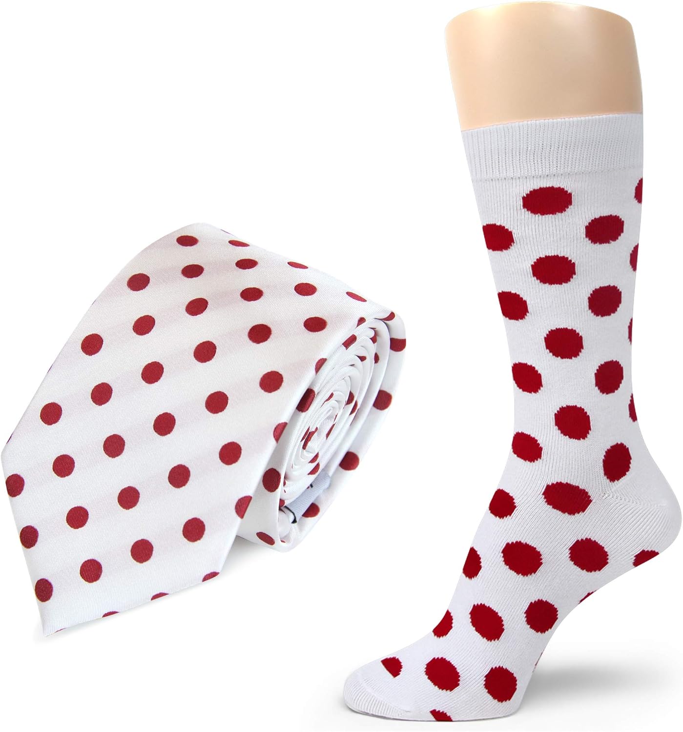 Spotlight Hosiery Groomsmen Men's POLKA DOTS Necktie & Dress Socks Set